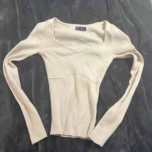 GAP Cream Ribbed Knit Sweater